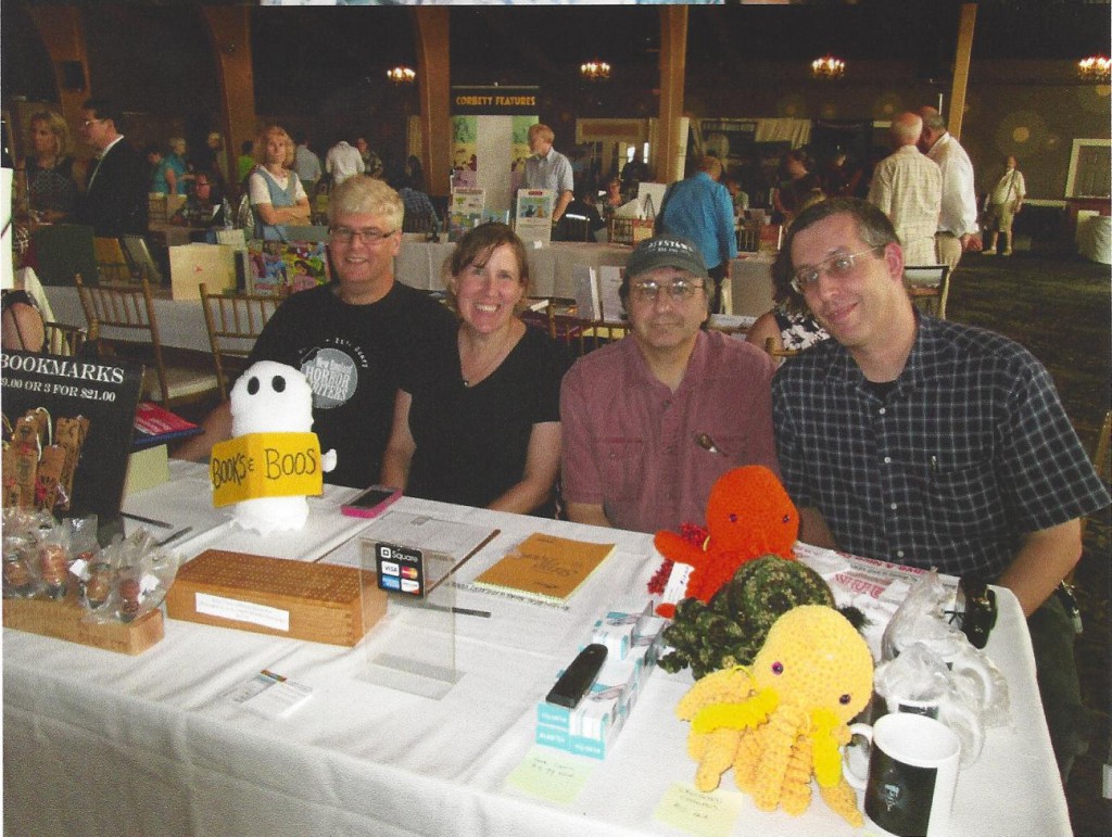 Books & Boos table with Michael Evans, Stacey Longo Harris, Tony Tremblay and Jason Harris