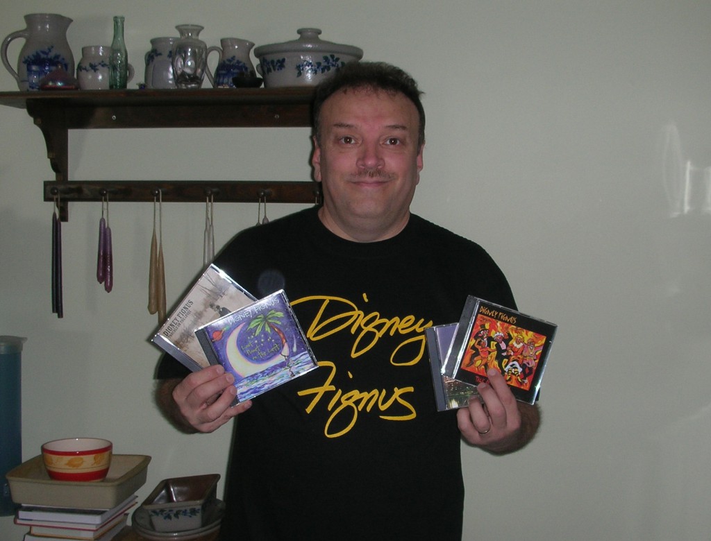 Chris Obert and some of his Digney Fignus CD's. 
