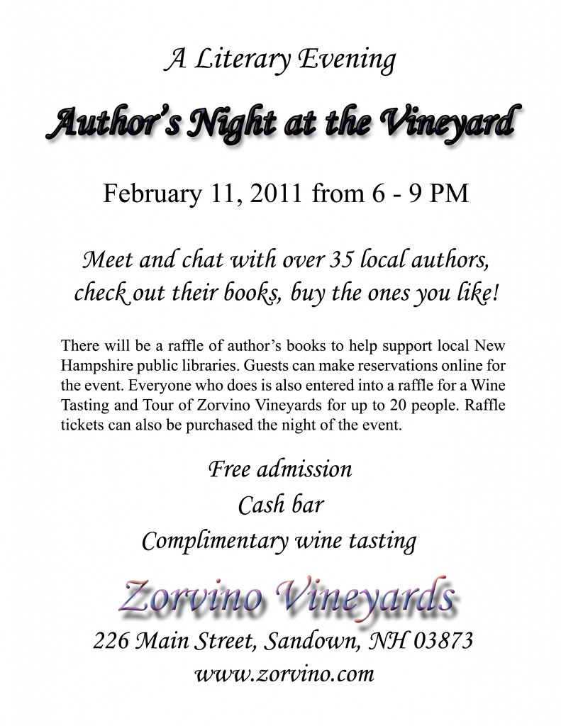 Author's Night at the Vineyard flyer