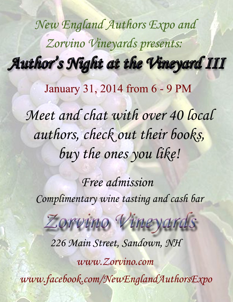 Flyer for the Author's Night at the Vineyard III