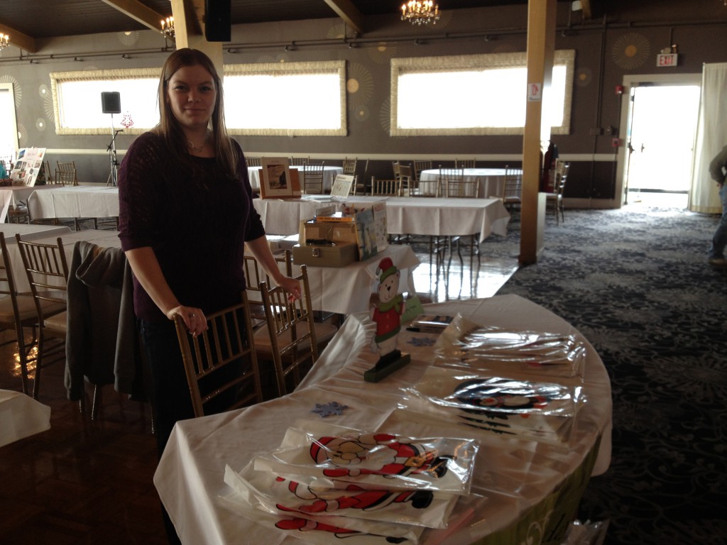 Shari Obert at the welcome table